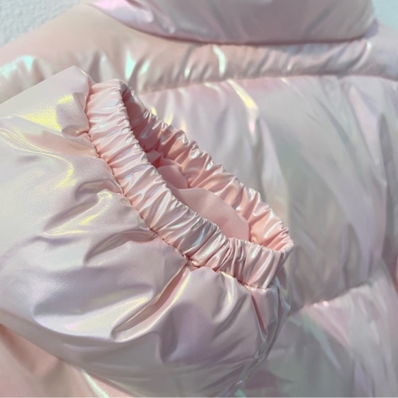 SOLD - BP Nordstrom Iridescent Oversize Puffer Jacket Pink Large NWT - Picture 7 of 11